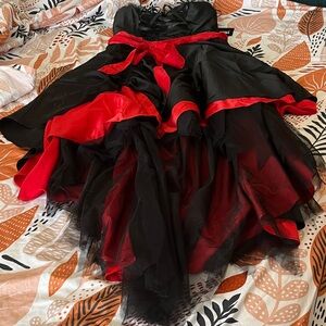 Dolls Kill Black and Red Trickz N' Treatz Dress